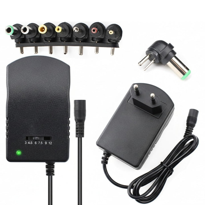 Incarcator universal reglabil 3-12 V, Zola, 36 W, cu 7 terminale interschimbabile, negru