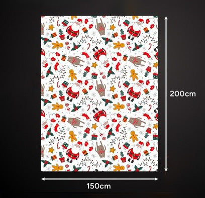 Patura pufoasa festiva, Zola,  150 x 200 cm, model Mos Craciun, poliester