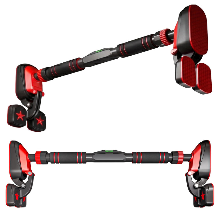 Bara de tractiuni, Zola, reglabila 70-100 cm, suporta 180 kg, fixare prin presiune fara gaurire, nivela integrata, manere din spuma