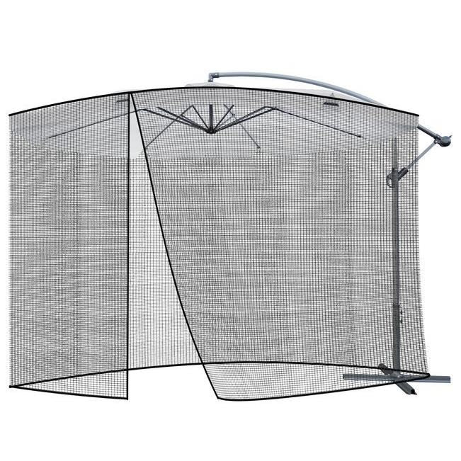 Plasa anti-tantari, muste si alte insecte, Zola, pentru umbrela de gradina, diametru 3.5 m, inaltime 2.6 m, inchidere cu fermoar, neagra