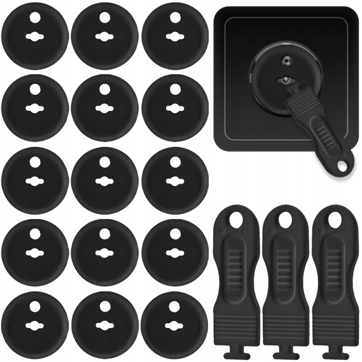 Set sigurante, Zola®, pentru prize, 15 bucati, 3 chei, negre