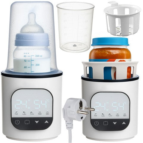 Incalzitor pentru biberoane 5 in 1, Zola, functie sterilizare STEAM, incalzire si decongelare DEFROST, temperatura reglbila 45–80°C, control tactil, oprire automata, alb
