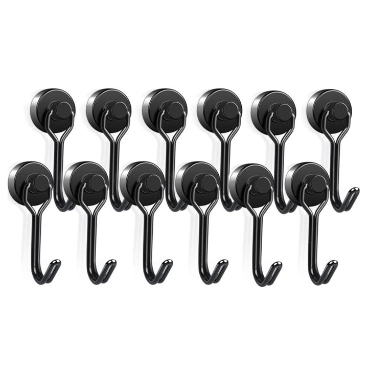 Set 12 magneti neodim cu carlig, Zola, pentru organizare, 16 × 45 mm, negru