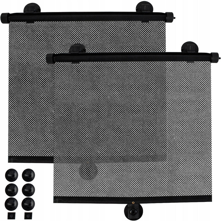 Set 2 parasolare rola, Zola, prindere cu ventuze, pentru masina, 42 x 54 cm, negre