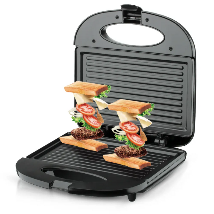 Sandwich maker tip grill, Zola, 750W, placi antiaderente, indicator luminos, incalzire pe ambele parti, 220/240, negru