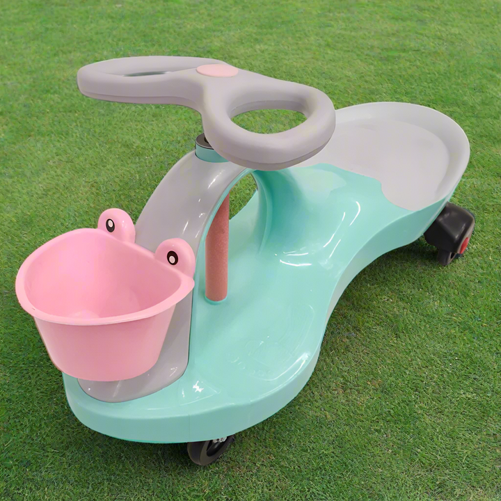 Masinuta pentru copii gravitationala, Zola, Swing car, directie 360°, cosulet,  greutate maxima suportata 60 Kg, verde
