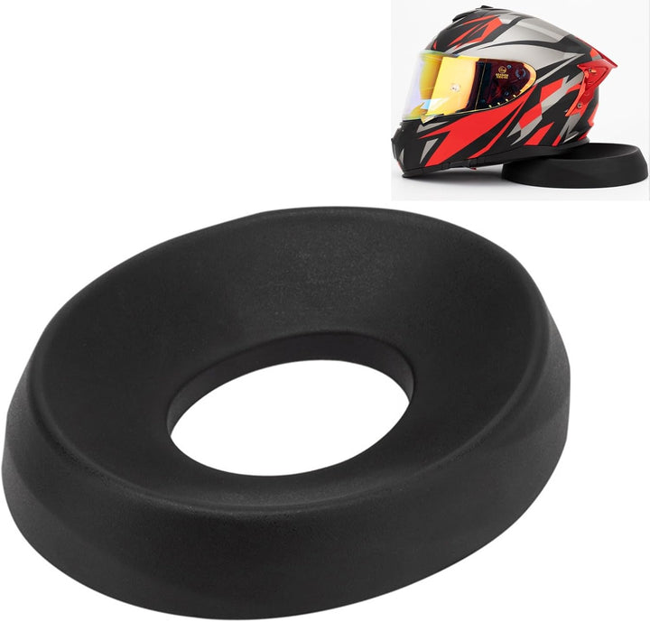 Suport de masa pentru casca moto, Zola, suprafata anti-alunecare, plastic PP/piele ecologica, 24.5 x 19.5 x 5 cm, negru