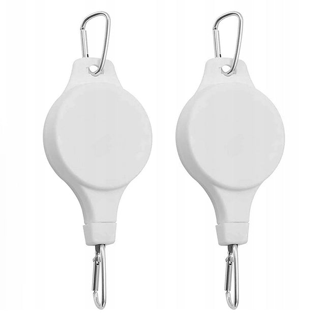 Set 2 carlige pentru agatar flori, Zola, reglabile, extensibile, carabiniere, lungime banda 80 cm, alb