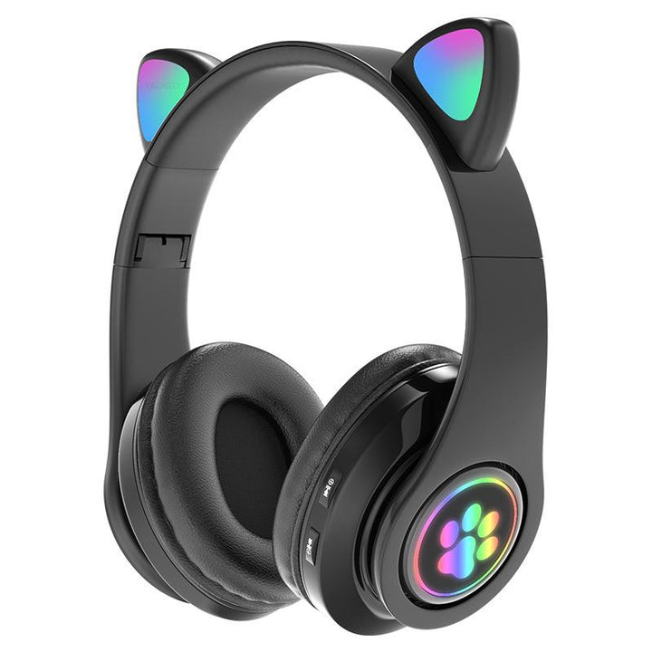 Casti audio Wireless, Zola®, model pisicuta cu urechi, pentru copii, negre