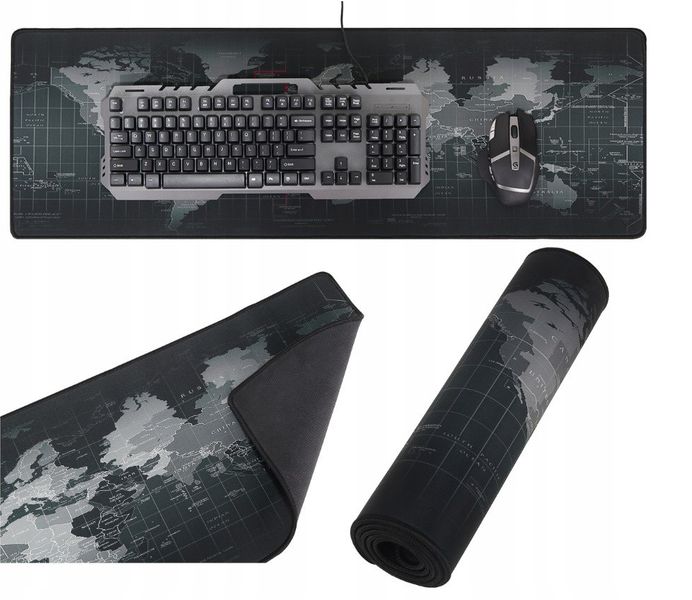 Mouse pad, Zola®, cauciucat pentru gaming, Harta Lumii, 88x30cm