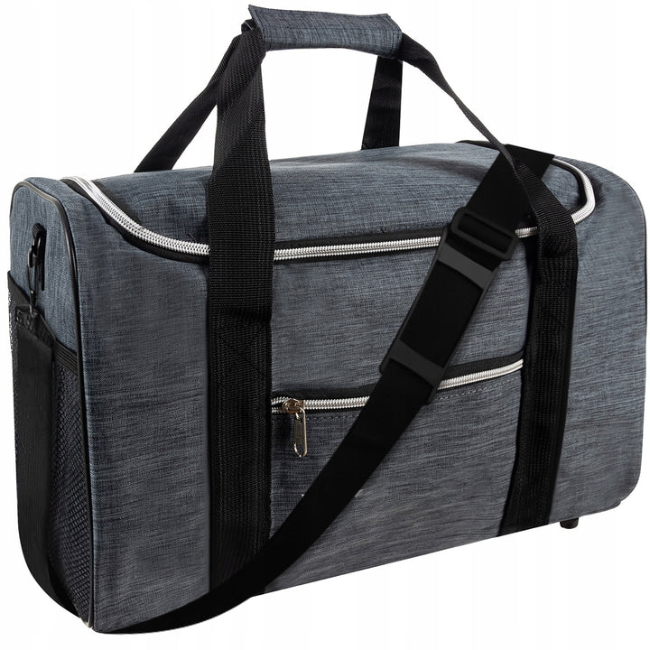 Geanta multifunctionala voiaj/sport, Zola, material impermeabil poliester 600D, 20 l, curea de mana sau de umar, ideala pentru avion, 40x25x20cm, gri