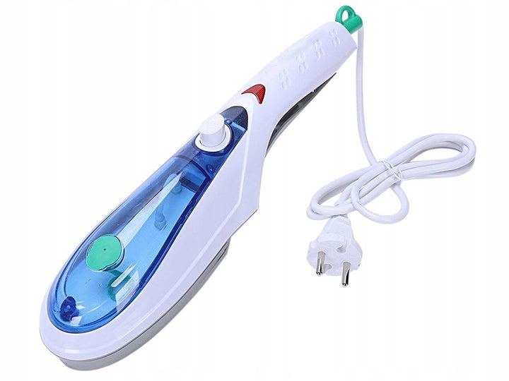 Aparat de calcat vertical cu abur si perie, Zola®, portabil, 1200W,  220-240V, 50 ml, 30x7x10 cm,  alb/albastru