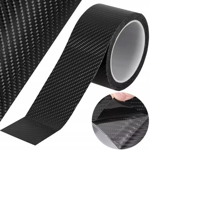 Banda protectie praguri auto model carbon, Zola, autoadeziva 3M, 10 cm x 3 m, neagra