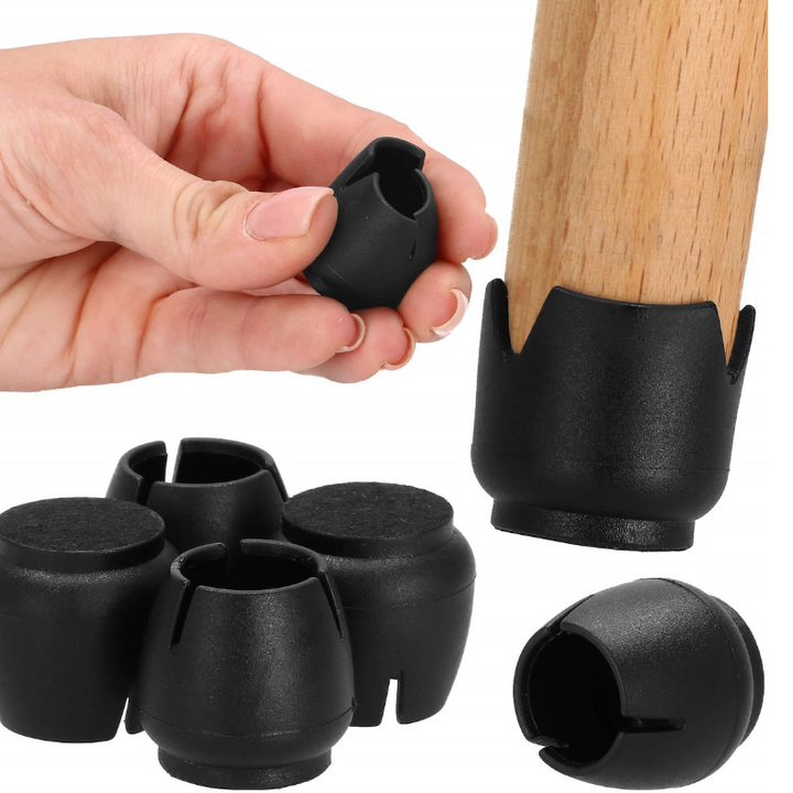 Set protectie pentru picioarele scaunelor, Zola®, 4 bucati, 17-21 mm, negru