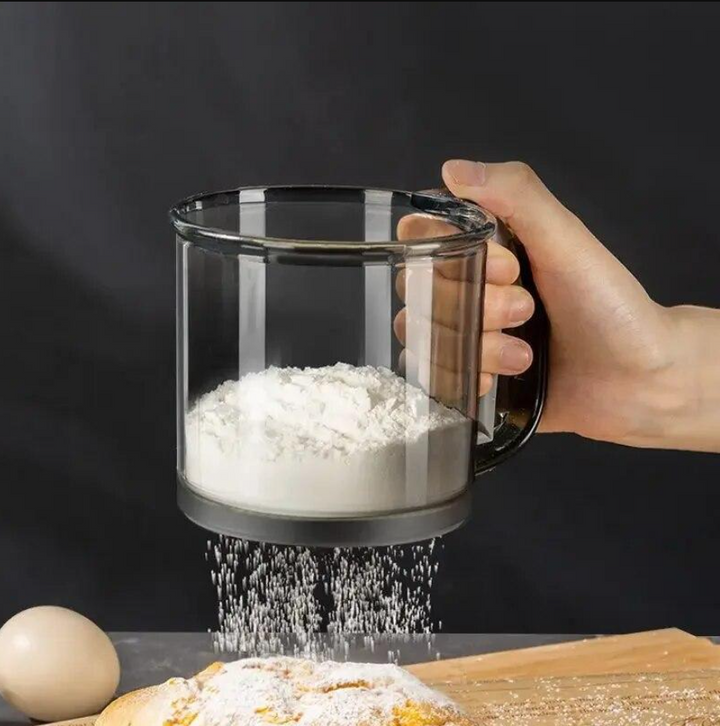 Sita pentru zahar pudra si faina, Zola, 300 ml, din plastic, 10x10.5 cm, transparenta