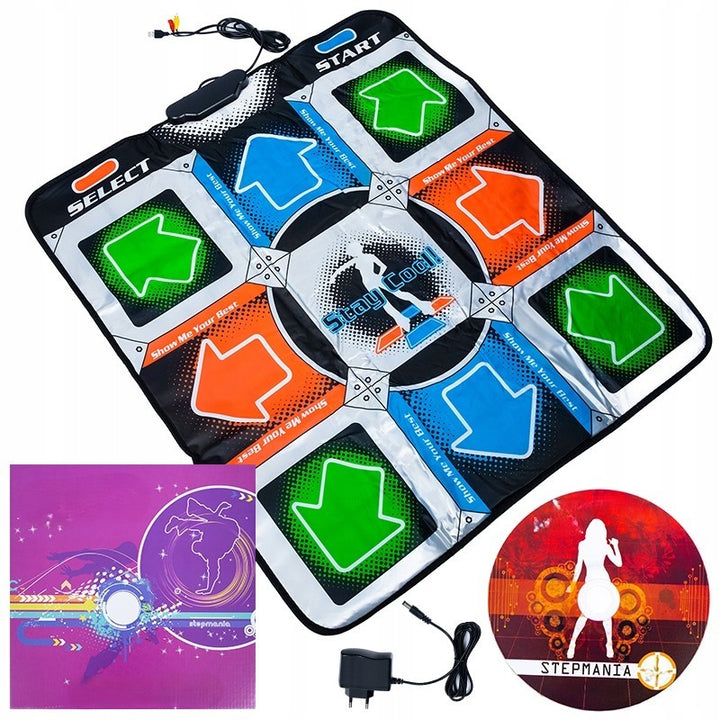 Covor de dans si joc Stepmania, Zola, conectare RCA/USB, compatibil TV/computer, joc CD, 95 x 79 cm, multicolor