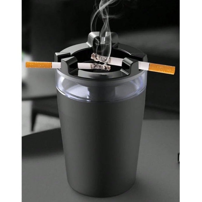 Scrumiera tip pahar, Zola®, cu rezervor de apa pentru stingerea tigarii, plastic,12x7 cm, negru