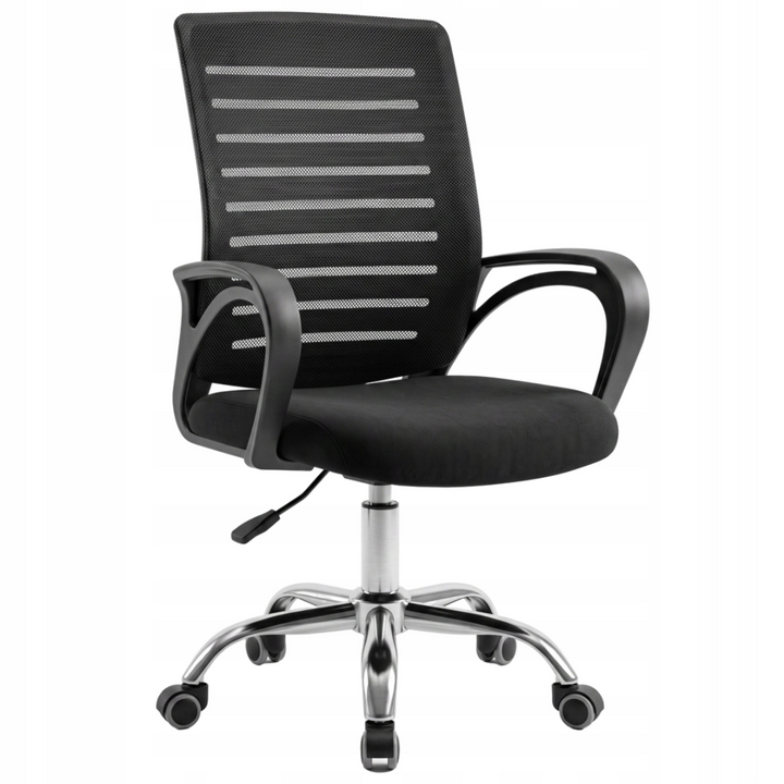 Scaun ergonomic de birou, Zola, suporta 150kg, inaltime si cotiere reglabile, plasa, negru