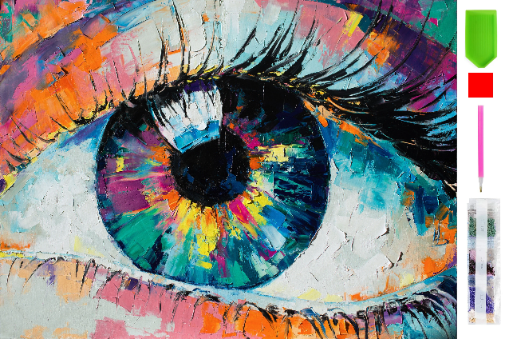 Goblen mozaic cu diamante, Zola, model ochi abstract, 30 x 40 cm