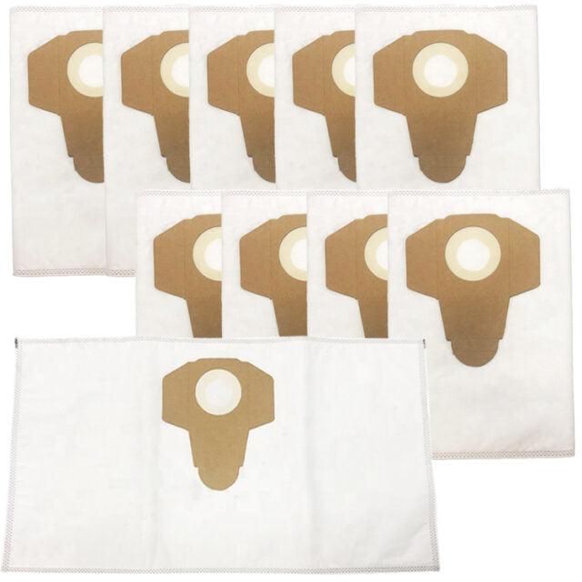 Set 10 saci pentru aspirator, Zola, compatibili aspiratoare cu recipient 20 - 25l, Parkside / Einhell / DeLonghi / Liv / Omega / Powermat, 5 straturi de microfibra, carton, 58.5 x 35 cm, albi