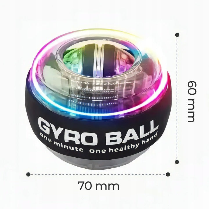 Bila giroscopica pentru antrenamentul incheieturii, Zola, iluminare LED, agatatoare, 7 × 6 cm, neagra