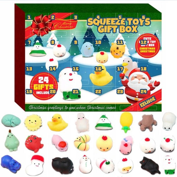 Calendar Advent pentru copii, Zola, 24 surprize Squishy Mochi, multicolore
