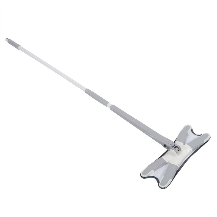 Mop plat pentru curatarea podelelor,  Zola®, universal, cu storcator rotativ, alb/gri, lungime 145 cm