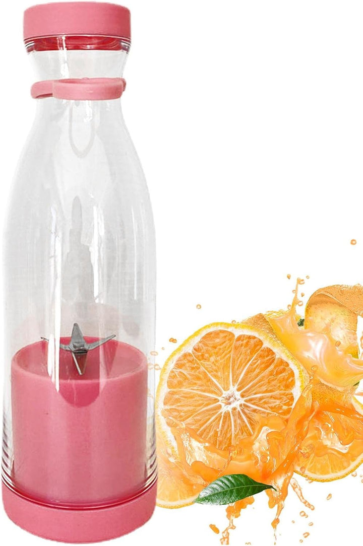 Mini blender electric, Zola, portabil, capacitate 450 ml, multifunctional, Incarcare USB, 6 lame, 22 x 7.5 cm, agatatoare, roz