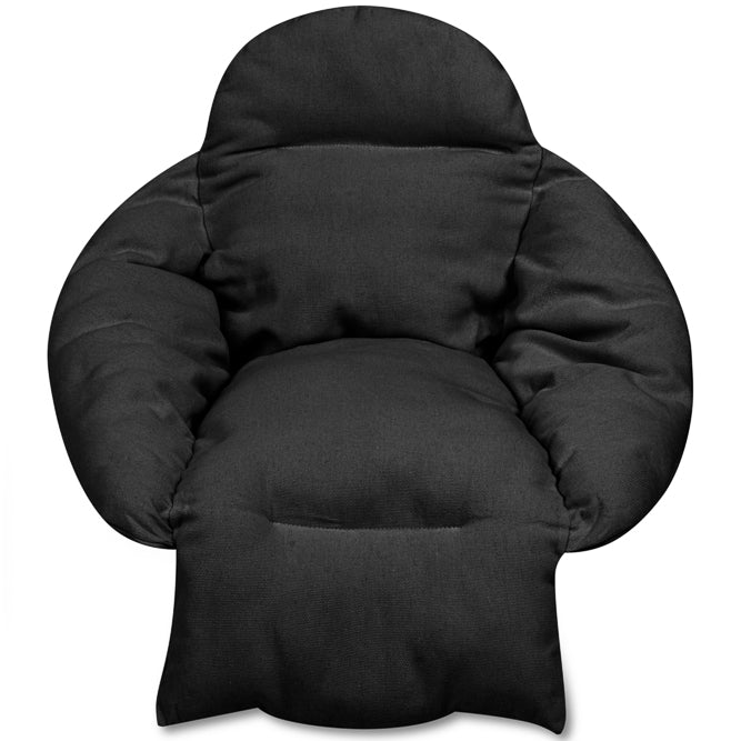Perna pentru leagan/balansoar/hamac, Zola, cu suport pentru picioare si cap, umplutura moale, bumbac, poliester, 64 x 56 x 66 cm, neagra