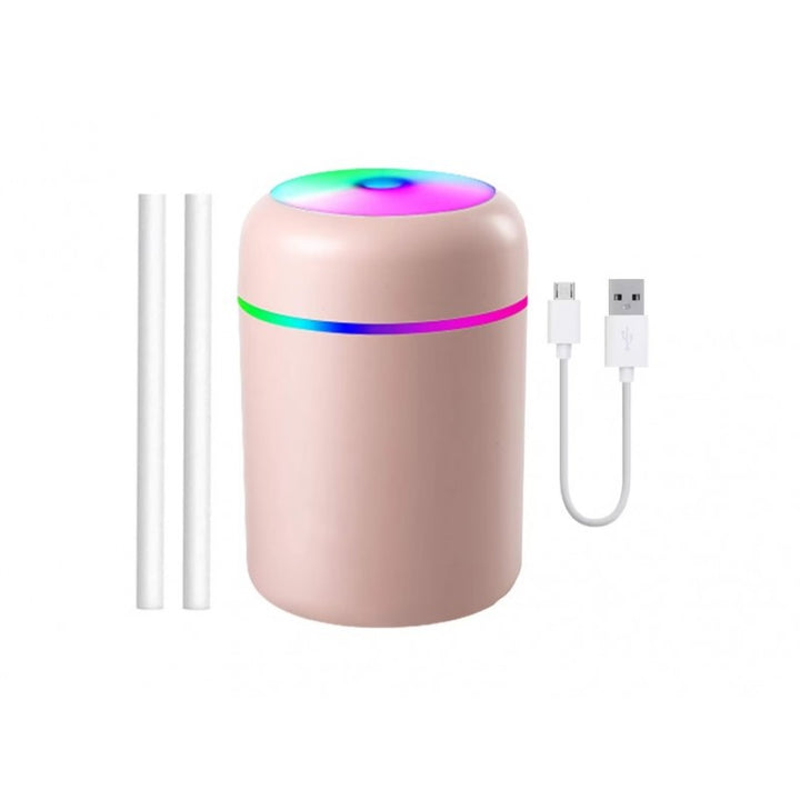 Umidificator de aer, Zola®, pentru birou/camera, cablu USB,  roz