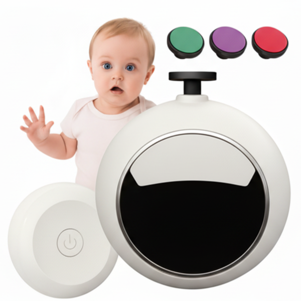 Pila de unghii electrica pentru nou nascuti si copii, Zola, 3 capete, alimentare baterii, 8 x 7 cm, alba