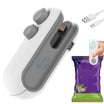 Aparat de sigilat pungi, Zola®, de buzunar, util in orice casa, incarcare cablu USB, 10x4x5 cm, alb/gri