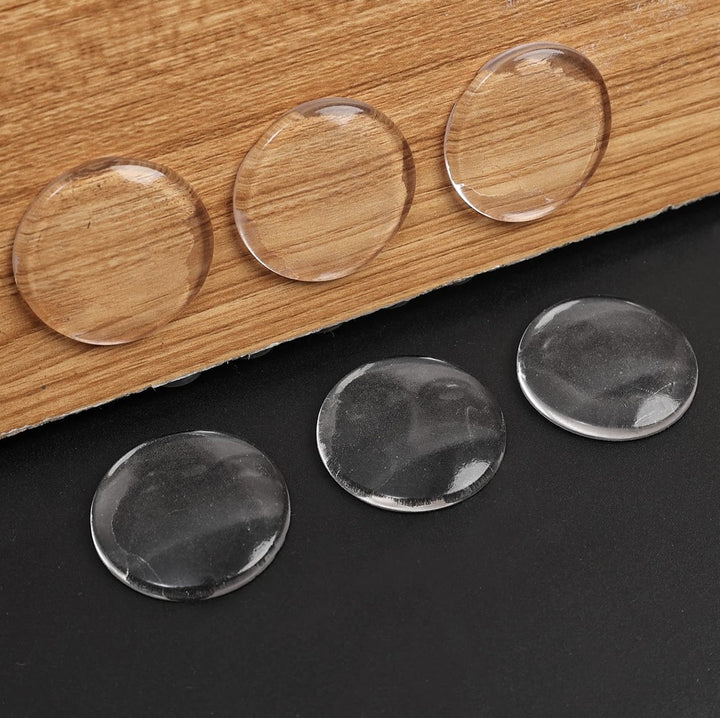 Set protectii din silicon pentru pereti/ mobila/parchet,  Zola, 6 bucati, reutilizabile, transparente, 4 x 0.8 cm
