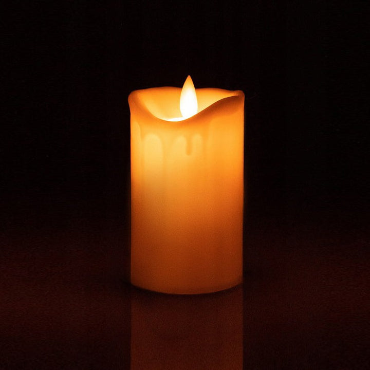 Lumanare decorativa cu led, Zola®, buton ON/OFF, model flacara naturala, 7x5 cm