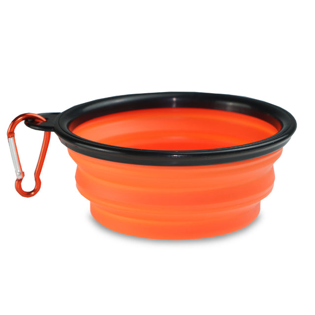 Bol portabil pentru animale, Zola®, pliabil, plastic, 300 ml, portocaliu