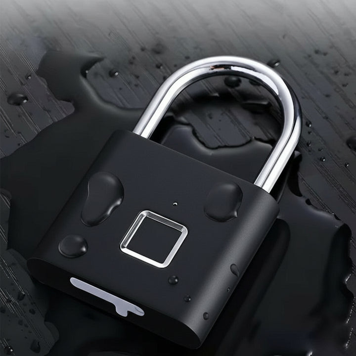 Lacat cu amprenta digitala, Zola, suporta pana la 10 amprente, incarcare USB-C, rezistent la apa IP66, aliaj de zinc, 7.5  x 4.5  x 1.3 cm, negru