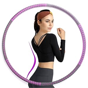 Cerc Hula Hop, Zola®, pentru antrenament fitness, diametru 85 cm, mov/negru