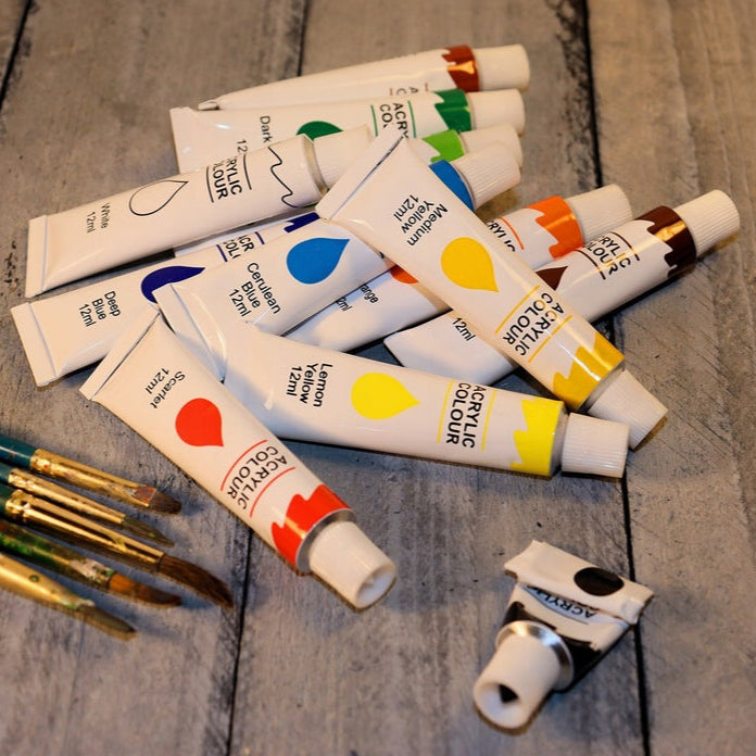 Set culori acrilice, Zola®,  24 culori, 12 ml, non-toxice