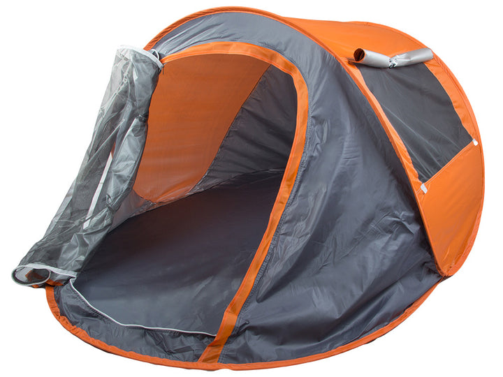 Cort de camping pliabil, Zola®, plasa de tantari, fereastra, inchidere fermoar, husa depozitare, portocaliu cu gri