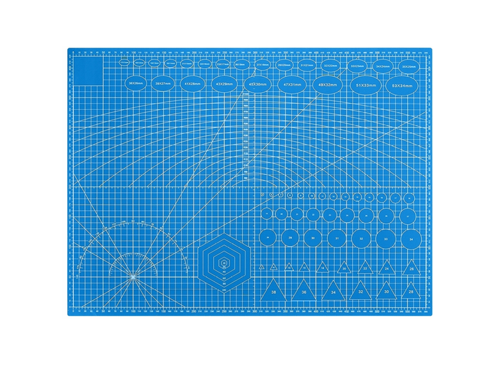 Plansa autovindecabila pentru taiat, Zola®, A2, fata-verso, scara clar vizibila, 60 x 45 cm, albastra