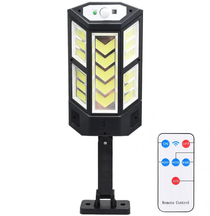 Lampa solara, 124 LED-uri, UBX®, cu senzor de miscare si amurg, 3400 lm, 300 W, telecomanda