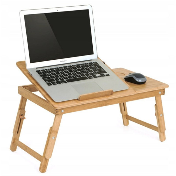 Masuta din lemn pentru laptop, Zola®, reglarea picioarelor, inclinarea blatului in 4 trepte, 29.5x50x4 cm