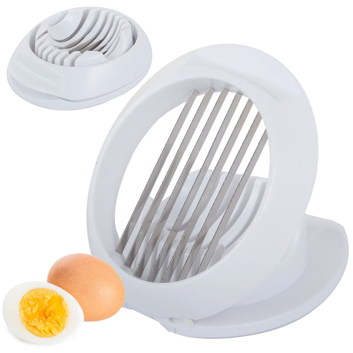 Dispozitiv pentru taiat oua fierte, Zola®, de plastic, 11x13.5x4 cm, alb