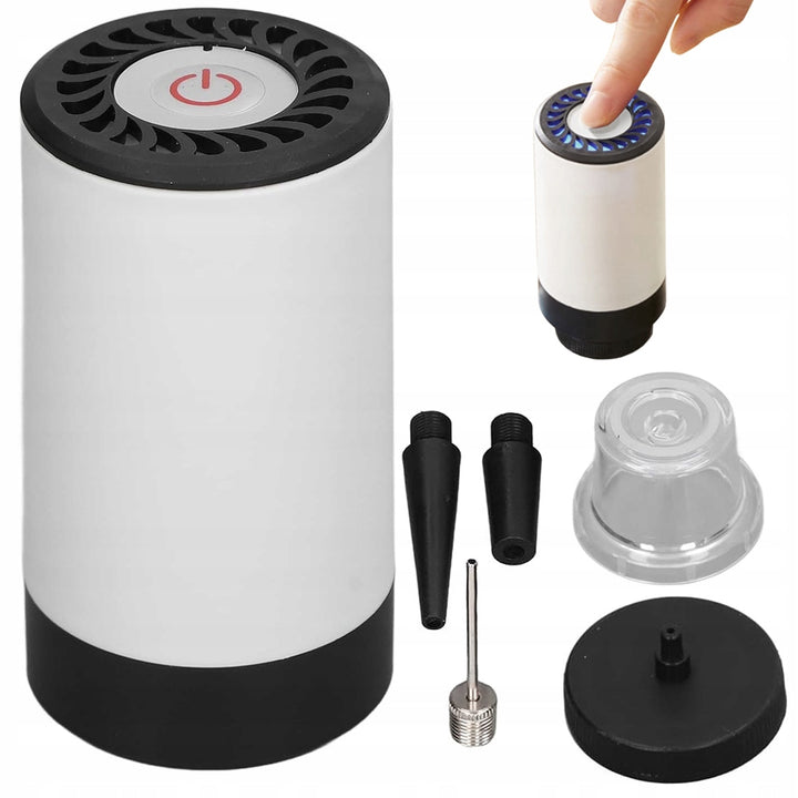 Pompa de vacuum, Zola®, incarcare USB, functie dubla de vidat si umflat, plastic, 3W, 9.5x5 cm, alb/ negru