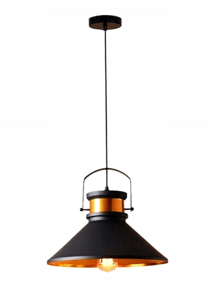 Lustra decorativa de tavan, Zola, model retro, intaltime reglabila 35-120 cm, 60 W, lungime cablu 100 cm, neagra