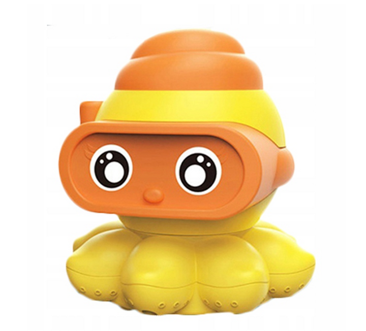 Jucarie interactiva pentru copii, Zola® model caracatita, plastic, 8x8x7 cm, galben