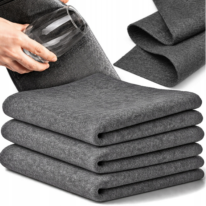 Set 3 lavete magice, Zola, 30 x 30 cm, 280 G, nylon si microfibra, reutilizabile, lavabile, gri