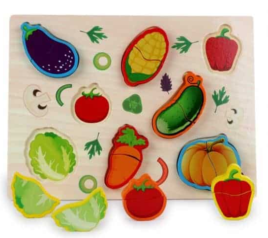 Puzzel Zola® din Lemn cu 8 Legume, 23x30 cm
