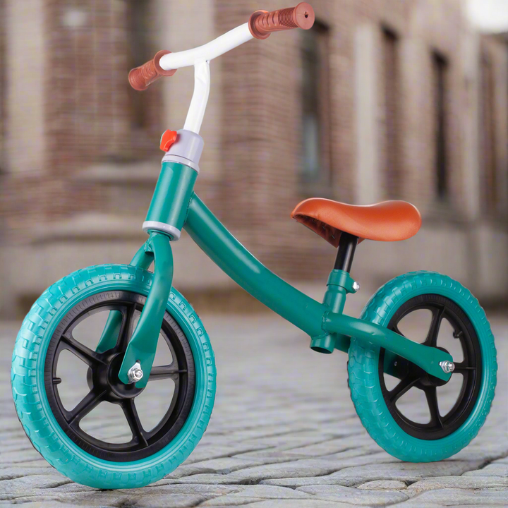 Bicicleta echilibru fara pedale pentru copii, Zola, usoara 1.8 kg, sa si ghidon reglabil, turcoaz