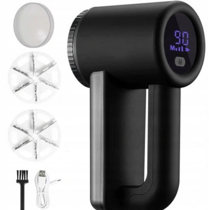 Aparat de curatat scame, Zola®, display LCD, 3 nivele de viteza, 6 lame, incarcare USB-C, reglarea lungimii de taiere,5W, negru